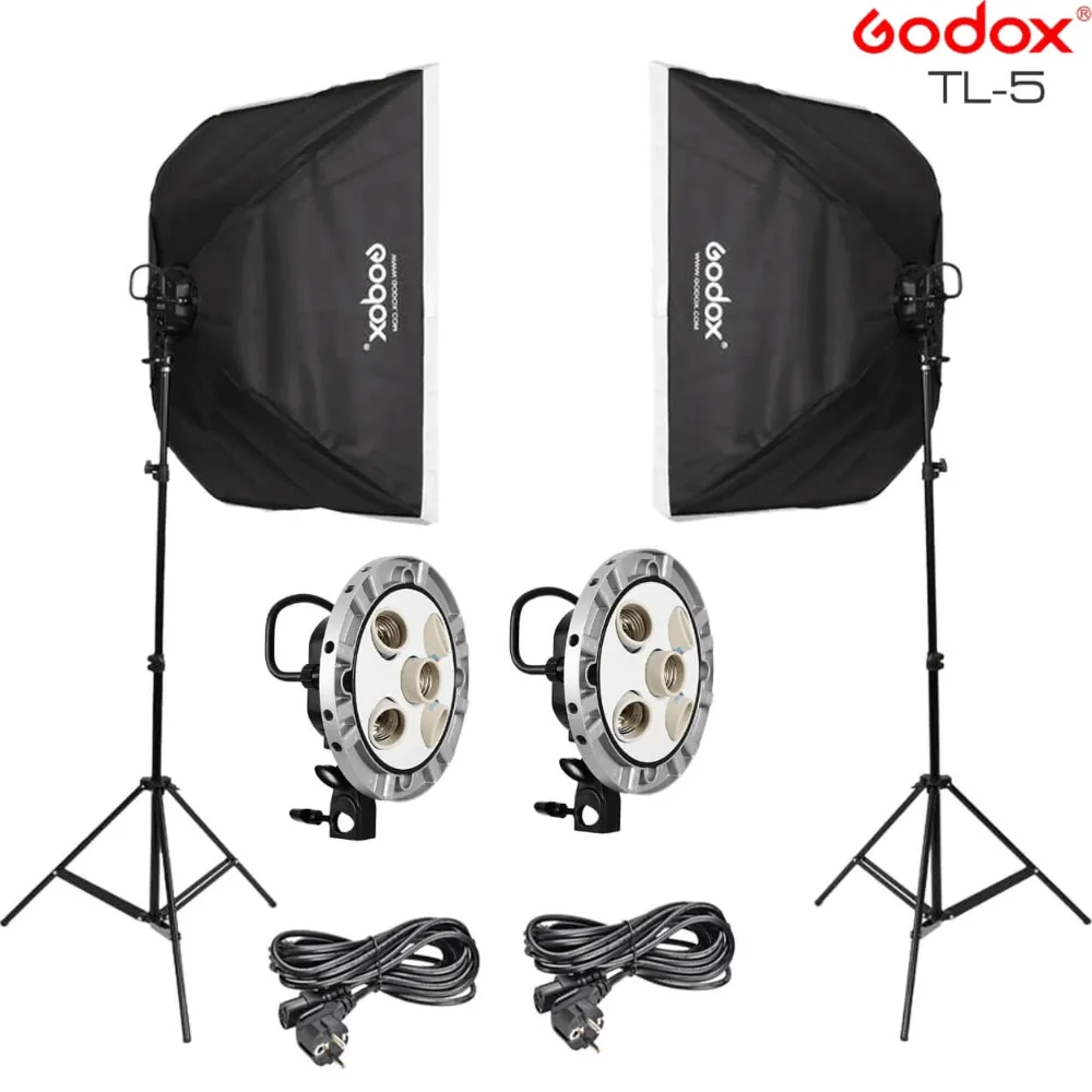 Godox Softbox Lighting Setup for YouTube Home Studio, Live streaming Combo Set- Softbox, Light Holder, Tripod Stand Full Setup (1 side)