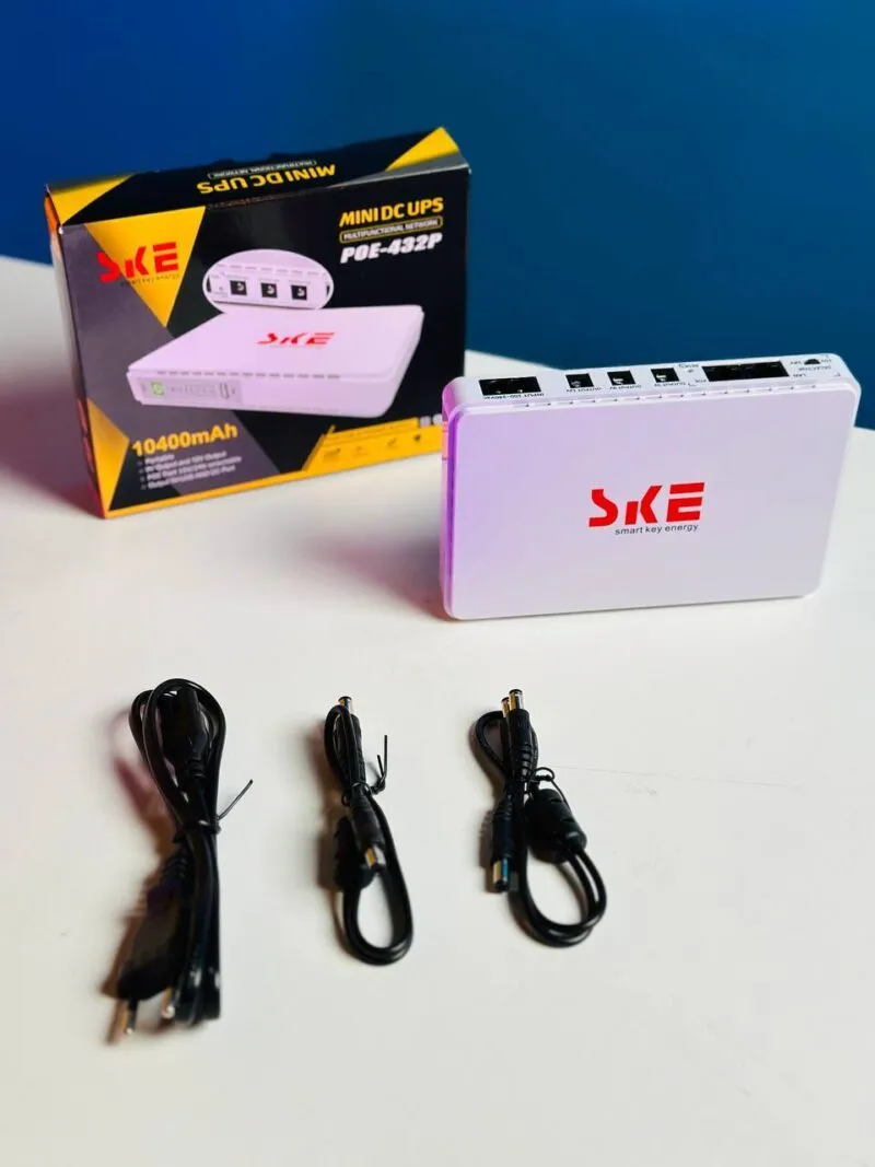 SKE POE 432P Mini DC UPS 25Watt 5v 9v 12v & PoE support 15/24v - 10400MAH